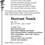 Traueranzeige Ilsetraut Noack, geb. Zell