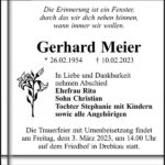 Traueranzeige Gerhard Meier