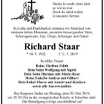 Traueranzeige Richard Staar