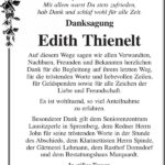 Danksagung Edith Thienelt