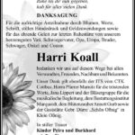Danksagung Harri Koall
