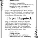 Danksagung Jürgen Hoppstock