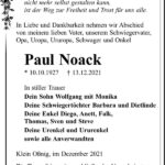 Traueranzeige Paul Noack