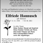 Traueranzeige Elfriede Hannusch, geb. Schreyer