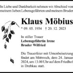 Traueranzeige Klaus Möbius