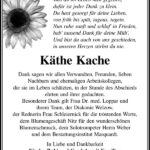 Danksagung Käthe Kache