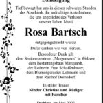 Danksagung Rosa Bartsch