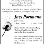 Traueranzeige Ines Portmann, geb. Lossagk