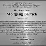 Traueranzeige Wolfgang Bartsch