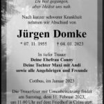 Traueranzeige Jürgen Domke