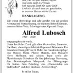 Danksagung Alfred Lubosch