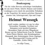 Danksagung Helmut Wussogk