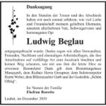 Danksagung Ludwig Beglau