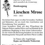 Danksagung Lieschen Mrose