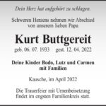 Traueranzeige Kurt Buttgereit