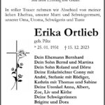 Traueranzeige Erika Ortlieb, geb. Piltz