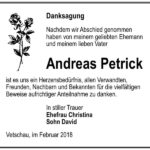 Danksagung Andreas Petrick