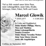 Traueranzeige Marcel Glowik