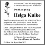 Danksagung Helga Kulke