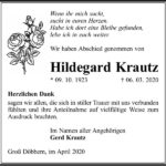 Danksagung Hildegard Krautz