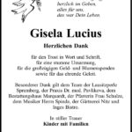 Danksagung Gisela Lucius