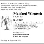 Traueranzeige Manfred Wietasch
