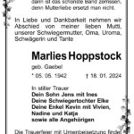 Traueranzeige Marlies Hoppstock, geb. Gaebel