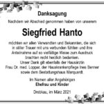 Danksagung Siegfried Hanto