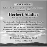 Danksagung Herbert Städter