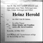 Traueranzeige Heinz Herold