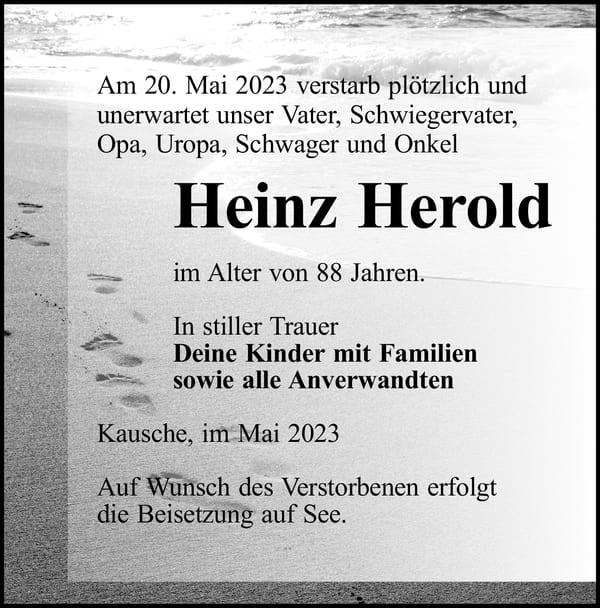 Traueranzeige Heinz Herold