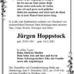 Traueranzeige Jürgen Hoppstock
