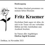 Danksagung Fritz Kraemer