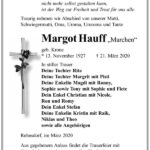 Traueranzeige Margot Hauff „Marchen“, geb. Krone