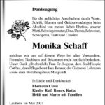 Danksagung Monika Schaff