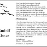 Danksagung Rudolf Elsner