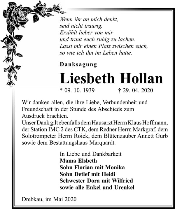 Danksagung Liesbeth Hollan