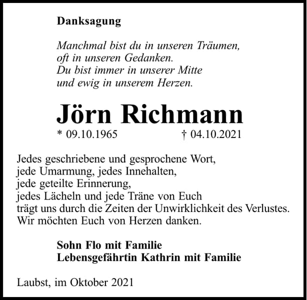 Danksagung Jörn Richmann