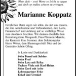 Danksagung Marianne Koppatz