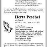 Traueranzeige Herta Peschel, geb. Petrick