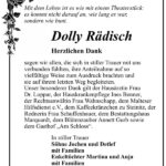 Danksagung Dolly Rädisch