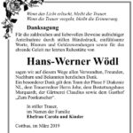 Traueranzeige Hans-Werner Wödl