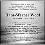 Traueranzeige Hans-Werner Wödl