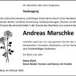 Danksagung Andreas Marschke