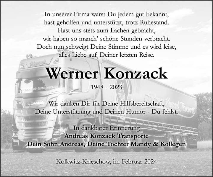 Nachruf Werner Konzack