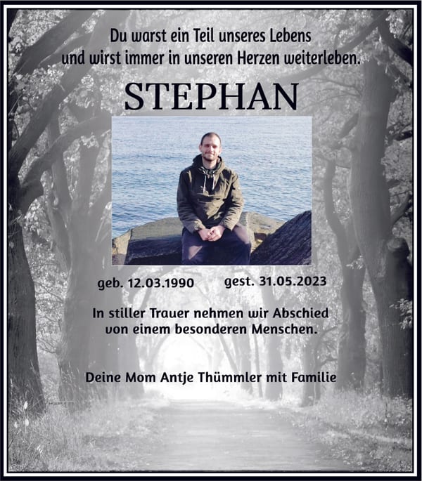 Traueranzeige Stephan