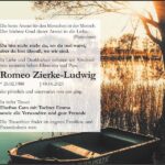Traueranzeige Romeo Zierke-Ludwig
