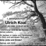 Traueranzeige Ulrich Koal