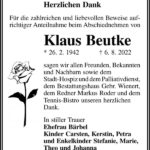 Danksagung Klaus Beutke