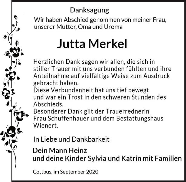 Danksagung Jutta Merkel